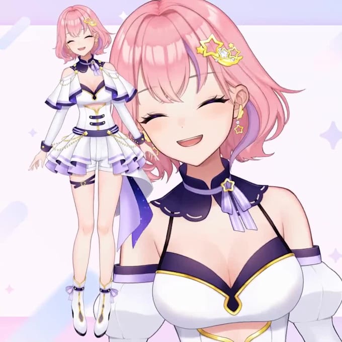design vtuber model, 2d vtuber model, live2d vtuber rigging