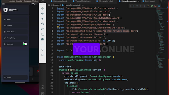 develop vpn app for android, IOS and macos