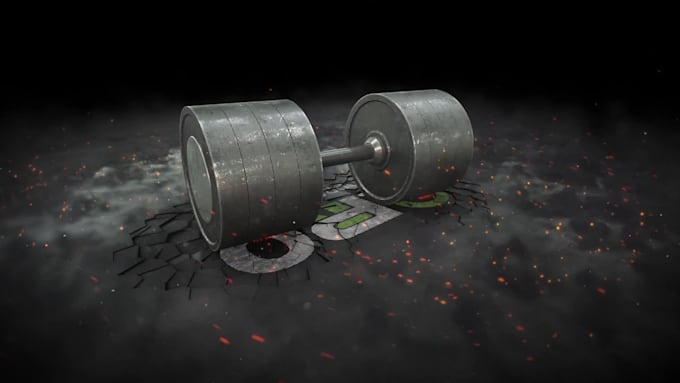 make 3d power fitness gym logo animation intro outro