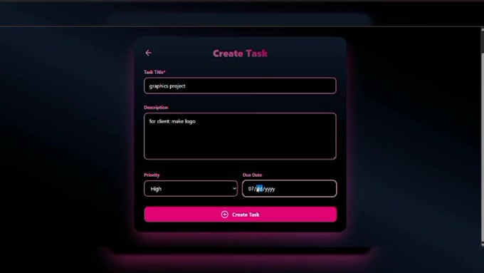 create a mern task manager app using react and tailwind CSS