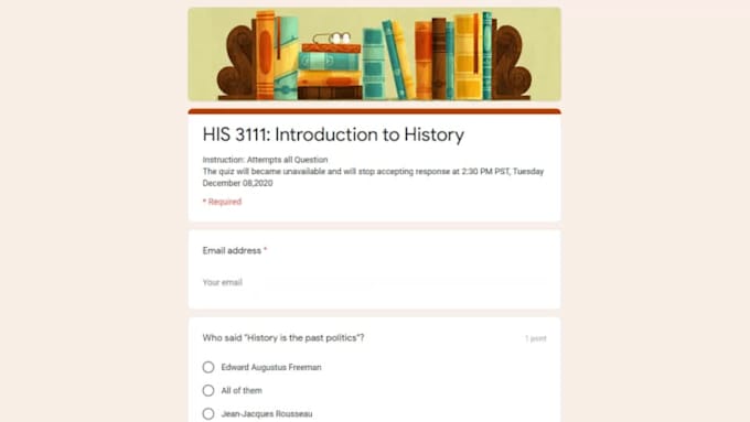 make responsive online google form, quiz, exam and assignment