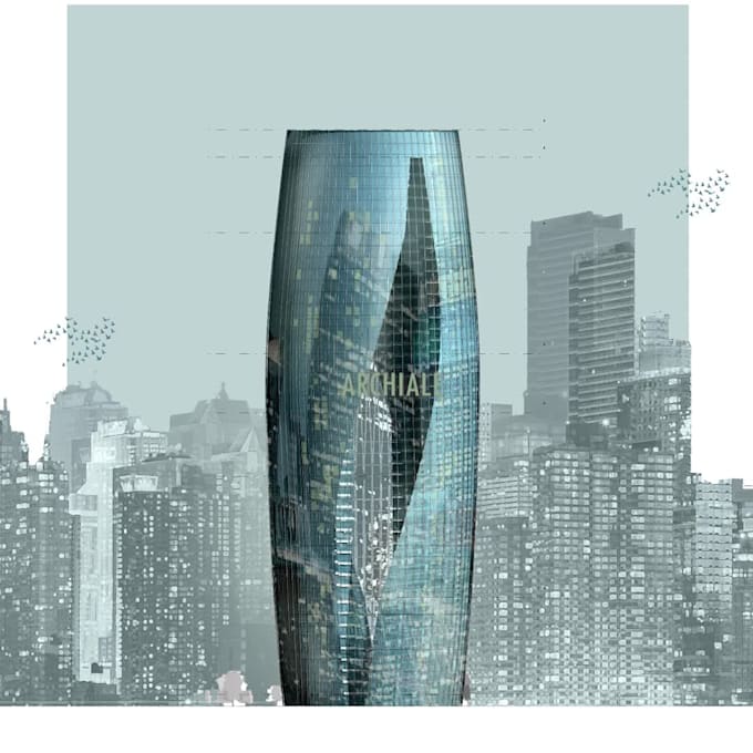 edit, render your architecture plan in photoshop
