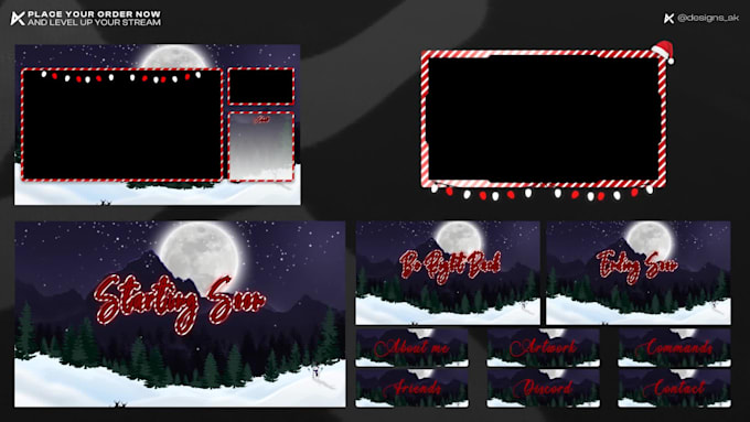 design custom animated stream overlay for twitch or youtube