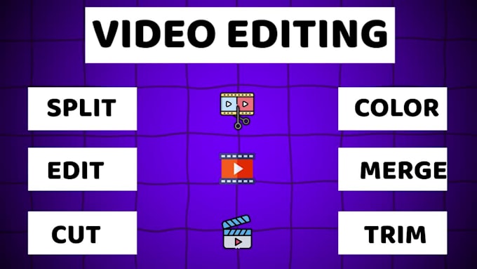 cut merge color grade and motion graphics video editing