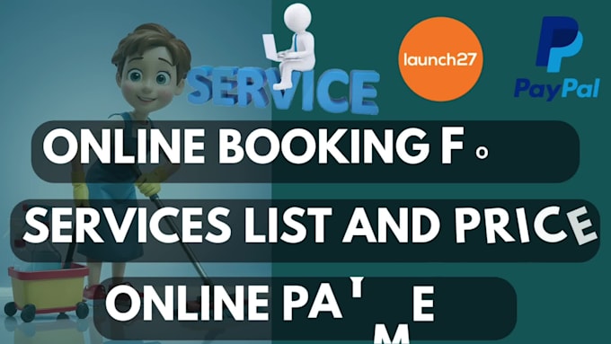 build laundry, car wash, office cleaning booking website