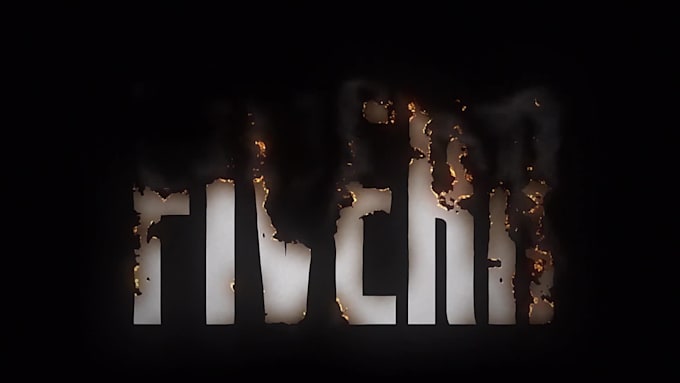 make a realistic burning title and logo intro outro