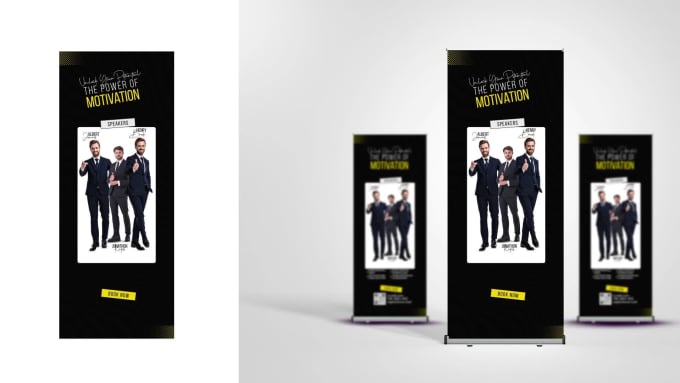 Design eye catchy roll up and retractable banner for you by Zarif0110 ...