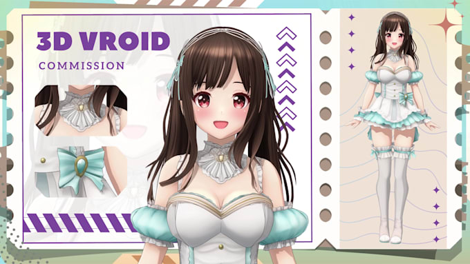 create 3d character models, VR chat avatar, VR character and vroid