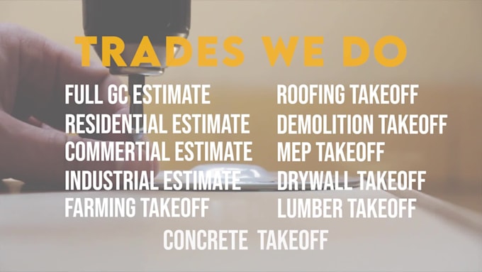 do material takeoff and cost estimate for residential commercial building