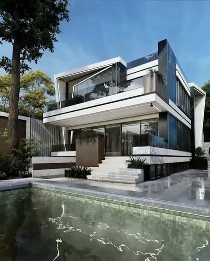 do 3d interior design and rendering of villa, gym and house