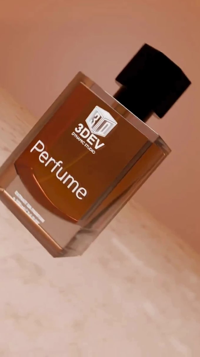 design 3d cgi perfume bottle, 3d skincare product, perfume bottle and animation