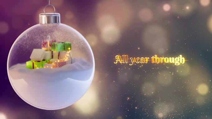 make christmas and new year wishes logo animation video