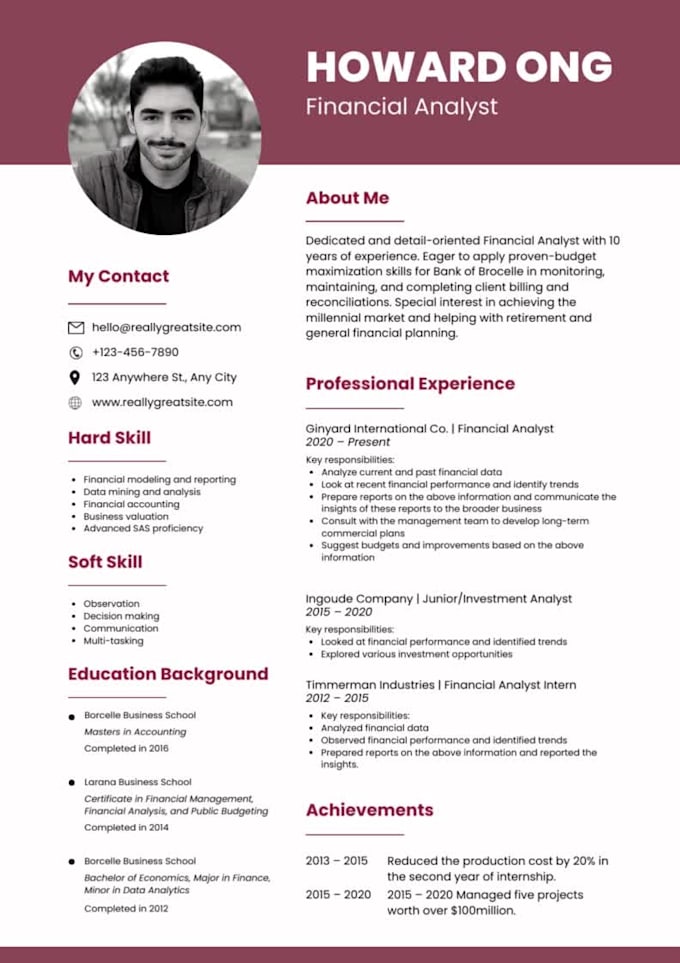 make a professional resume and linkedin profile