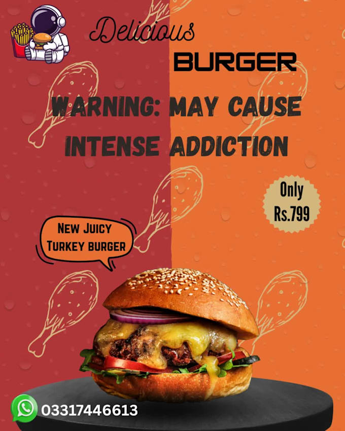 Design professional posters, menus, and eyecatching thumbnails by Hamza ...