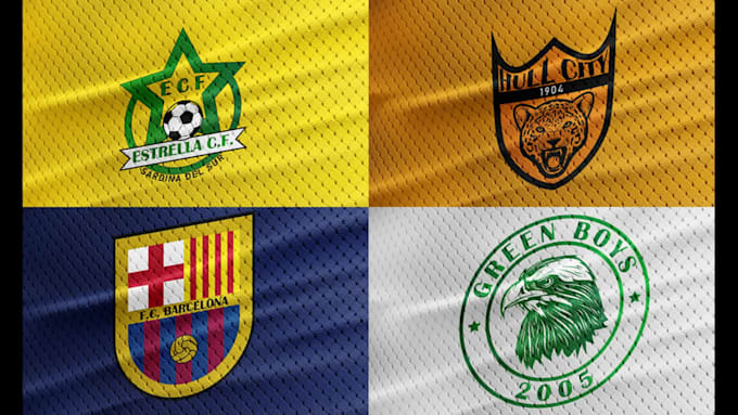 create professional modern football and soccer badge logo