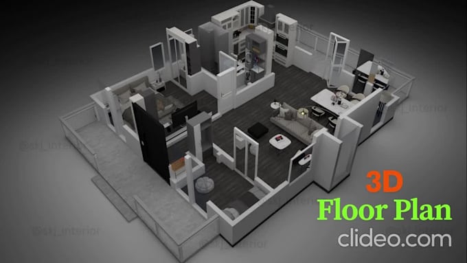 do urgent 2d to 3d floor plan modeling and real estate rendering