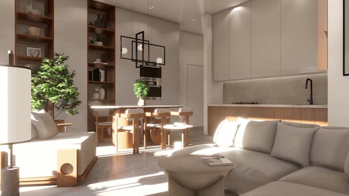 do 3d modeling and realistic interior rendering of your home