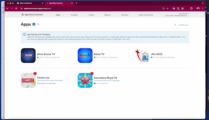 publish and update the ios app on app store