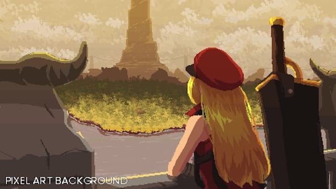 draw you professional pixel art scene and background