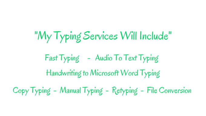 be your typist for fast typing and audio transcription