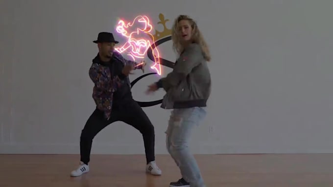 professionaly make lighting effects and neon scribble on dance video