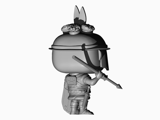 model in funko pop style for 3d printing