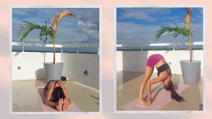 create yoga or stretching exercise video clips