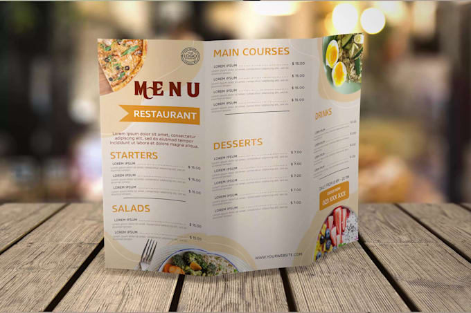 do modern restaurant menu and food flyer design services
