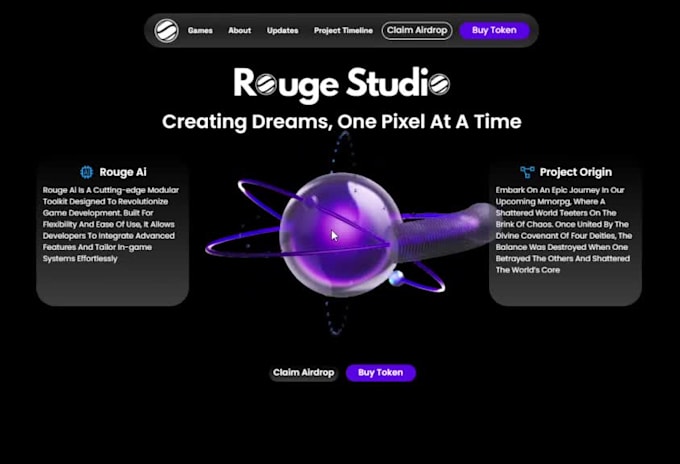 build three js 3d interactive website, web3 UI UX webgl animation, ai website