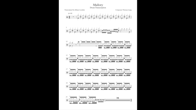 make the drum transcription from your song