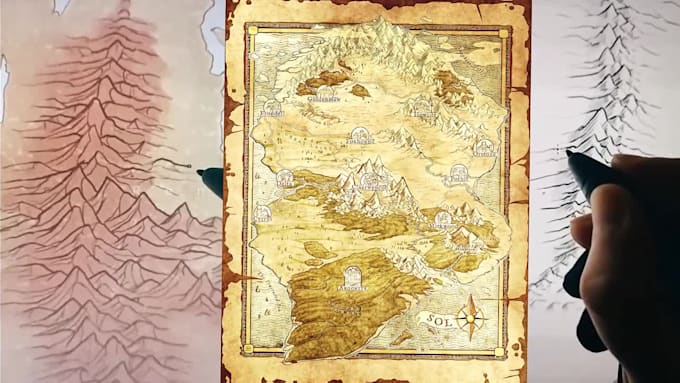 draw custom fantasy map for you