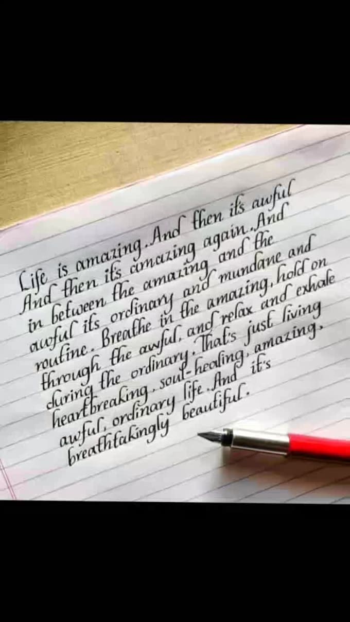 write your text in neat and beautiful handwriting