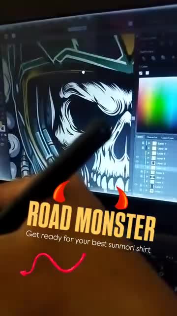 create custom motobike art based on object of skull, demon, zombie, or animals