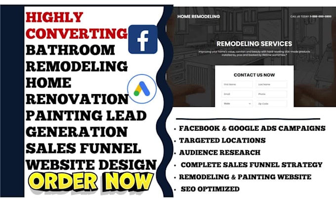 generate home, bathroom remodeling, contractor painting leads and website design