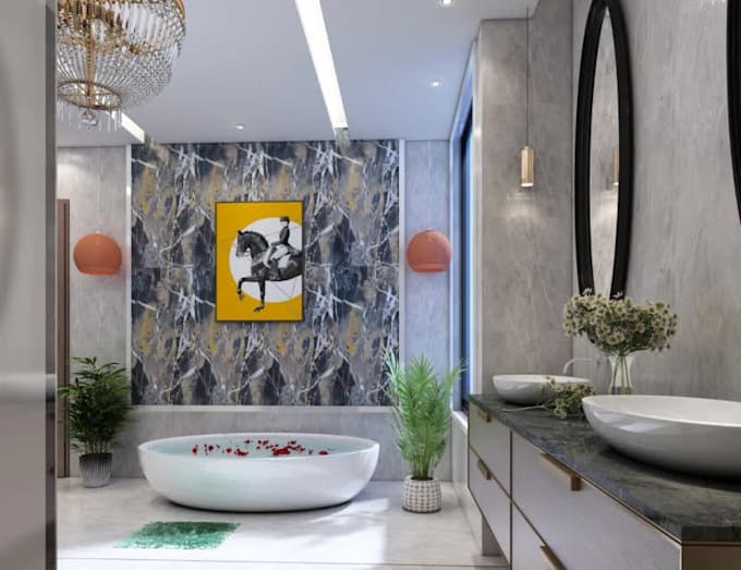 create 3d interior design bathroom