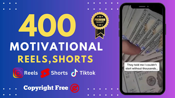 create 400 motivational quotes reels, shorts with your logo