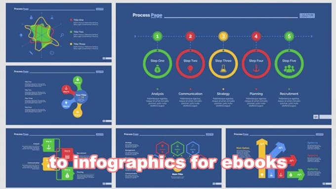 do infographic design, flowcharts, diagrams, and pie charts