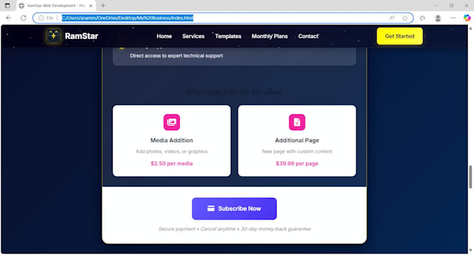 add additional resources to your purchased website template
