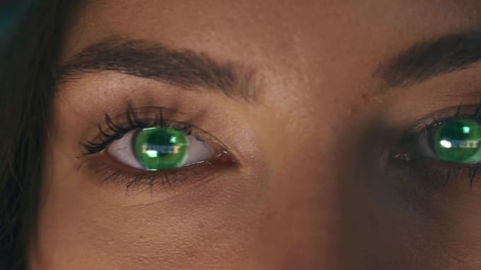 do tech girl hologram logo intro