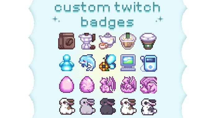 make you pixel art badges for twitch