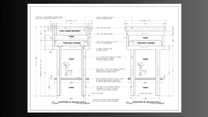 draft your furniture to technical shop drawing using autocad