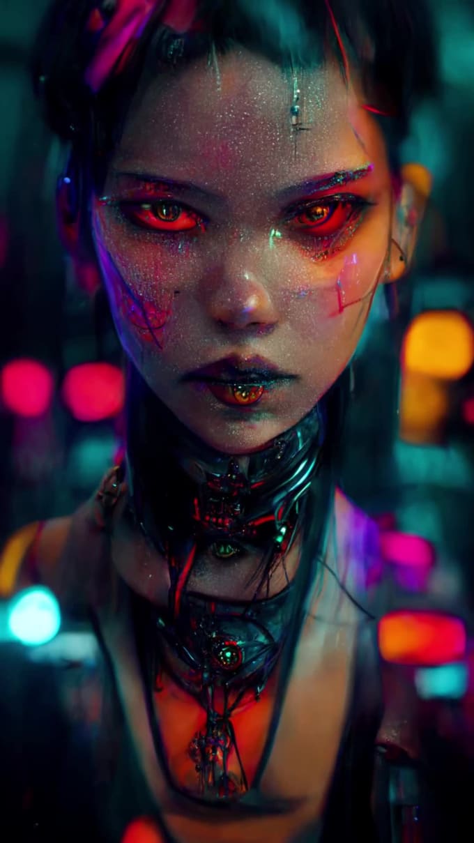 Create a cyberpunk portrait with your photo by Realityshaper | Fiverr