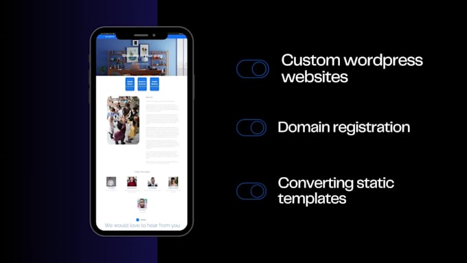 develop custom wordpress websites and domain registration