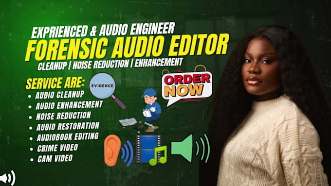 do forensic audio editing, cleanup, background noise remover, audiobook editing