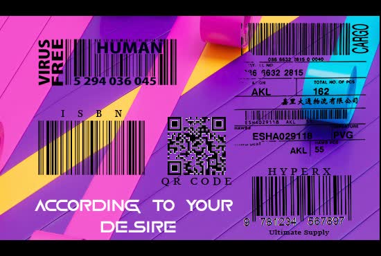 design barcode and custom qr code labels or isbn in 1 hour