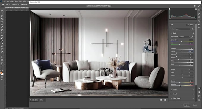 do interior retouching, real estate photo editing