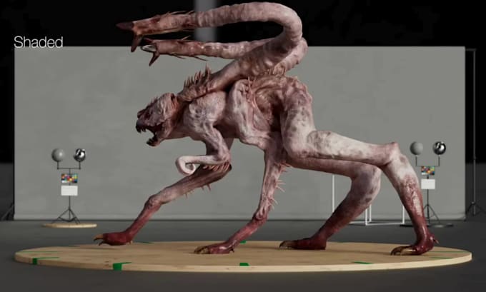 3d monsters, creatures, orca modeling, animal model, for printing game animation