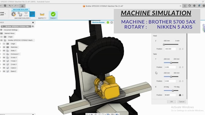modify post processer for autodesk fusion and create machine simulation