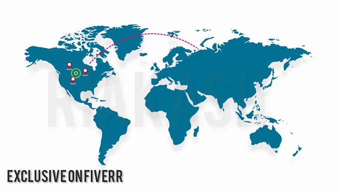 create map animation with text and icon
