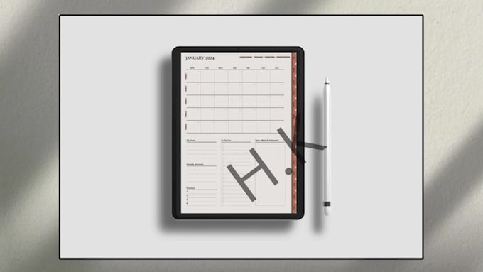 design hyperlinked digital planner for your etsy store